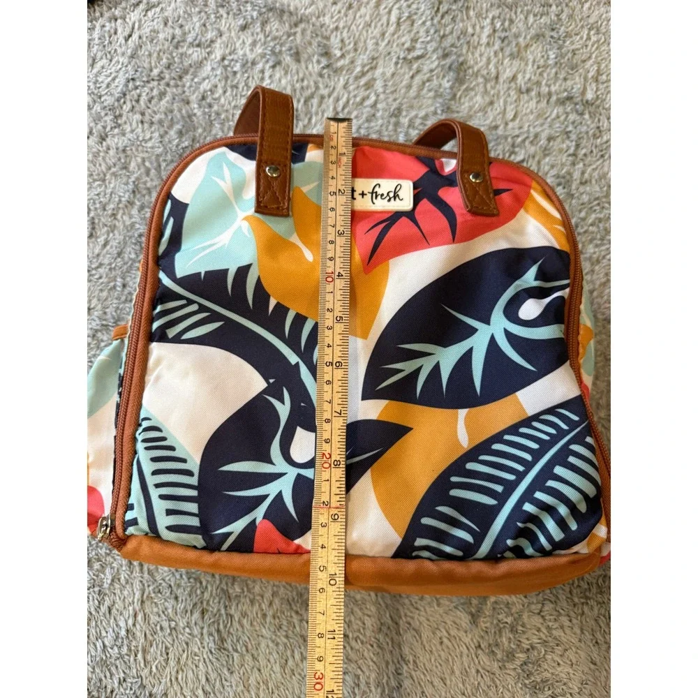 Fit + Fresh Womens Tropical Floral Insulated Lunch Tote One Size Multicolor Leaf
